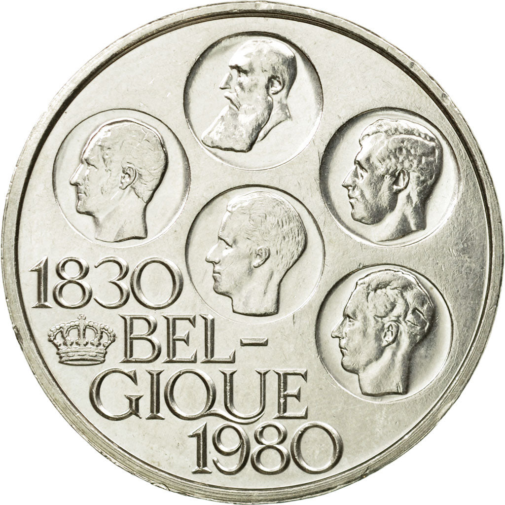 Coin, Belgium, 500 Francs, 500 Frank, 1980,Brussels,AU(55-58),Silver Clad,KM 161