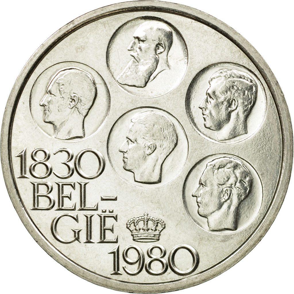 Coin, Belgium, 500 Francs, 500 Frank, 1980,Brussels,AU(55-58),Silver Clad,KM 162