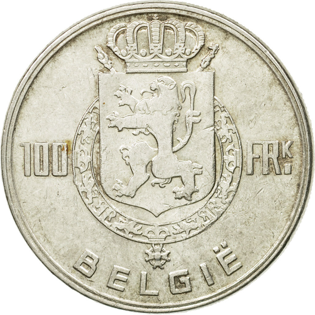 Coin, Belgium, 100 Francs, 100 Frank, 1951, AU(55-58), Silver, KM:139.1