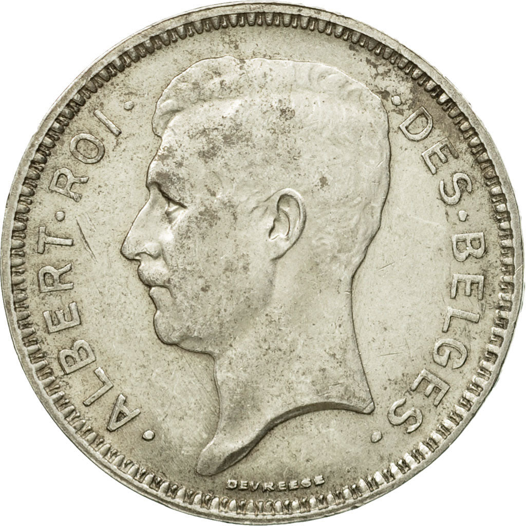 Coin, Belgium, 20 Francs, 20 Frank, 1933, AU(55-58), Silver, KM:103.1