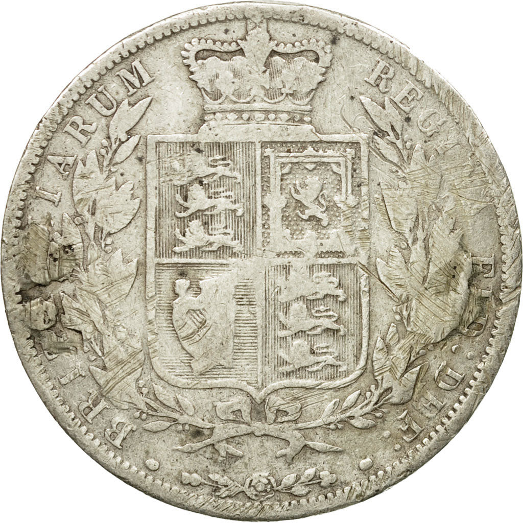 Monnaie, Grande-Bretagne, Victoria, 1/2 Crown, 1883, B+, Argent, KM:756
