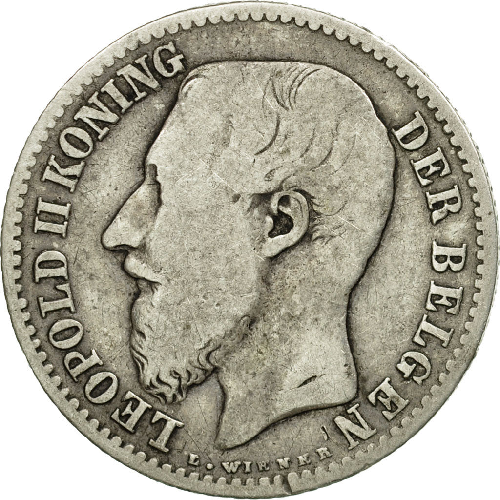 Coin, Belgium, Leopold II, Franc, 1887, VF(20-25), Silver, KM:29.1