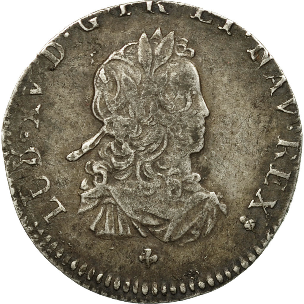 Monnaie, France, Louis XV, 1/6 Écu de France, 20 Sols, 1/6 ECU, 1721, Reims