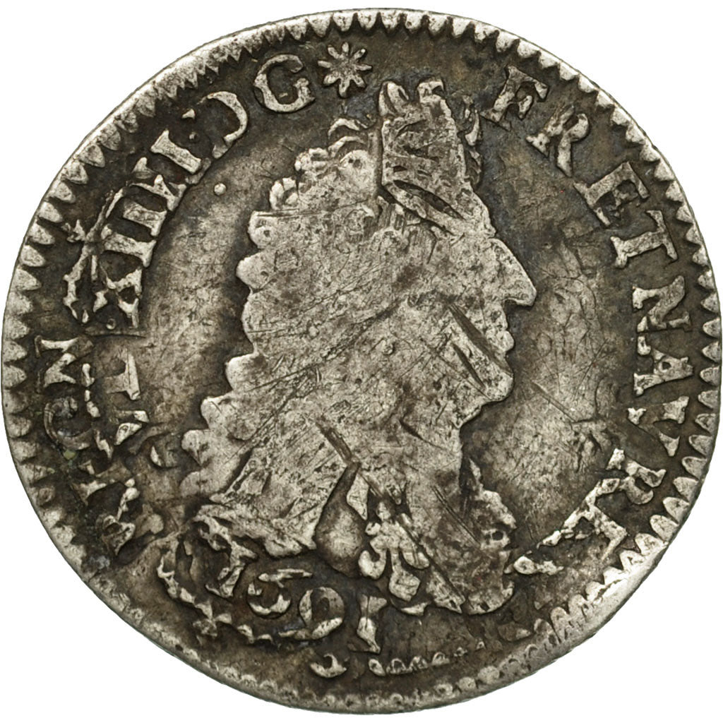 Monnaie, France, Louis XIV, 1/12 Écu aux 8 L, 10 Sols, 1691,Paris,TB,Gadoury 118
