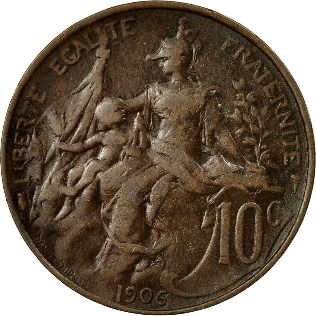 Coin, France, Dupuis, 10 Centimes, 1906, Paris, EF(40-45), Bronze, KM:843