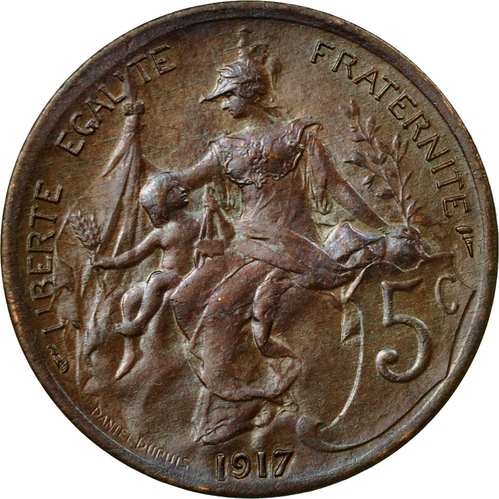 Coin, France, Dupuis, 5 Centimes, 1917, Paris, AU(55-58), Bronze, KM:842