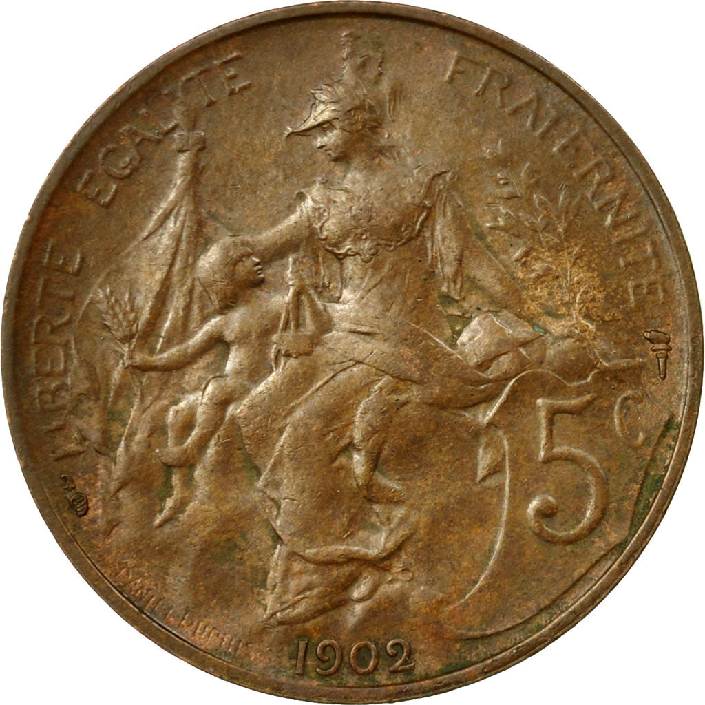 Moneta, Francia, Dupuis, 5 Centimes, 1902, Paris, BB, Bronzo, KM:842