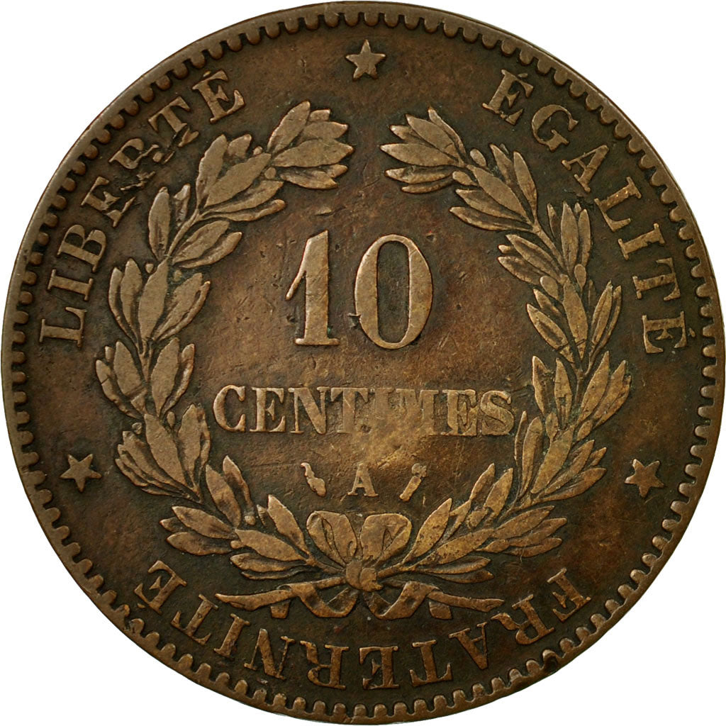 Monnaie, France, Cérès, 10 Centimes, 1885,Paris,TB+,Bronze,Gadoury:265a,KM 815.1