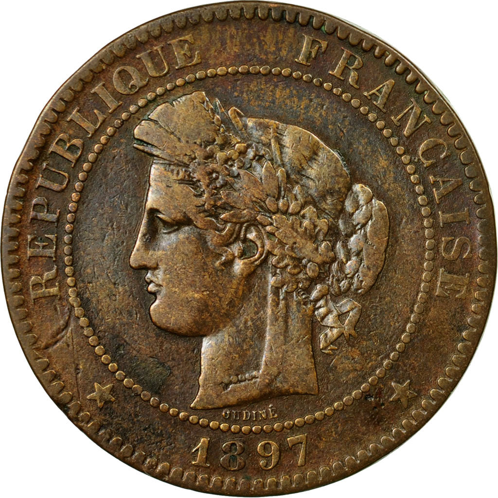 Monnaie, France, Cérès, 10 Centimes, 1897,Paris,TTB,Bronze,Gadoury:265a,KM 815.1