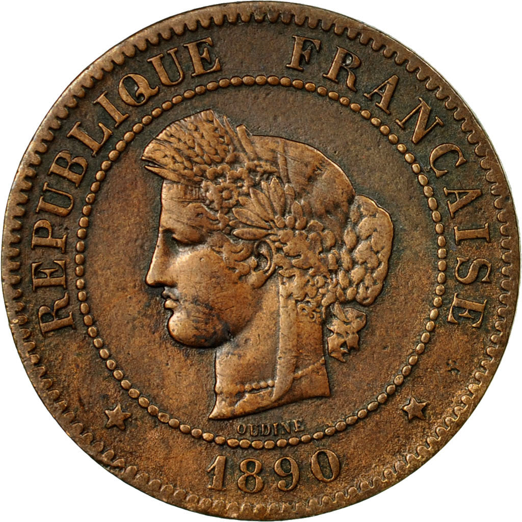 Coin, France, Cérès, 5 Centimes, 1890, Paris, EF(40-45), Bronze, KM:821.1