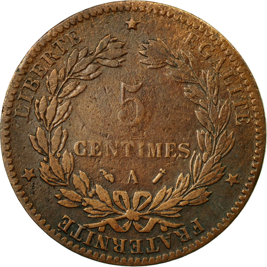 Coin, France, Cérès, 5 Centimes, 1890, Paris, EF(40-45), Bronze, KM:821.1