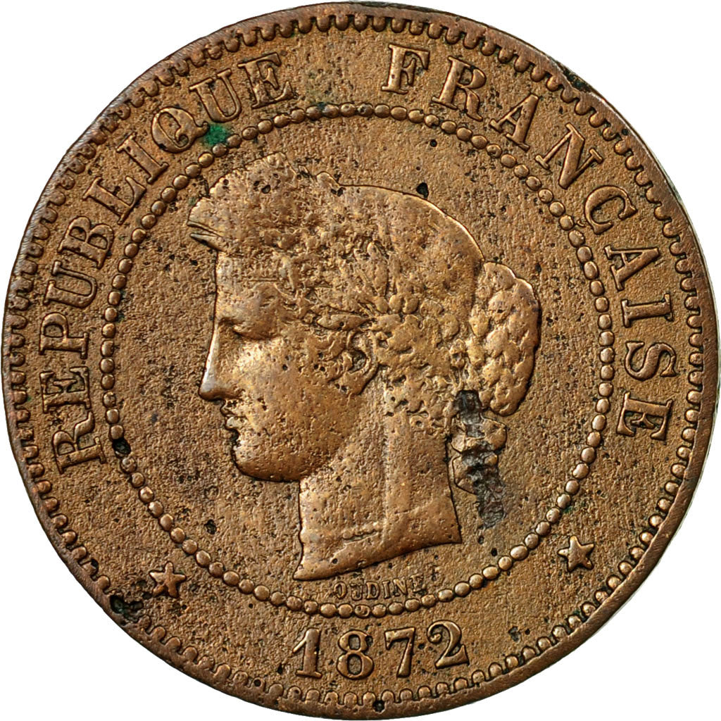 Monnaie, France, Cérès, 5 Centimes, 1872, Paris,TB+,Bronze,Gadoury:157a,KM 821.1