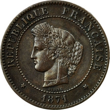 Moneda, Francia, Cérès, 5 Centimes, 1871, Paris, MBC, Bronce, KM:821.1