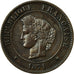 Moneda, Francia, Cérès, 5 Centimes, 1871, Paris, MBC, Bronce, KM:821.1