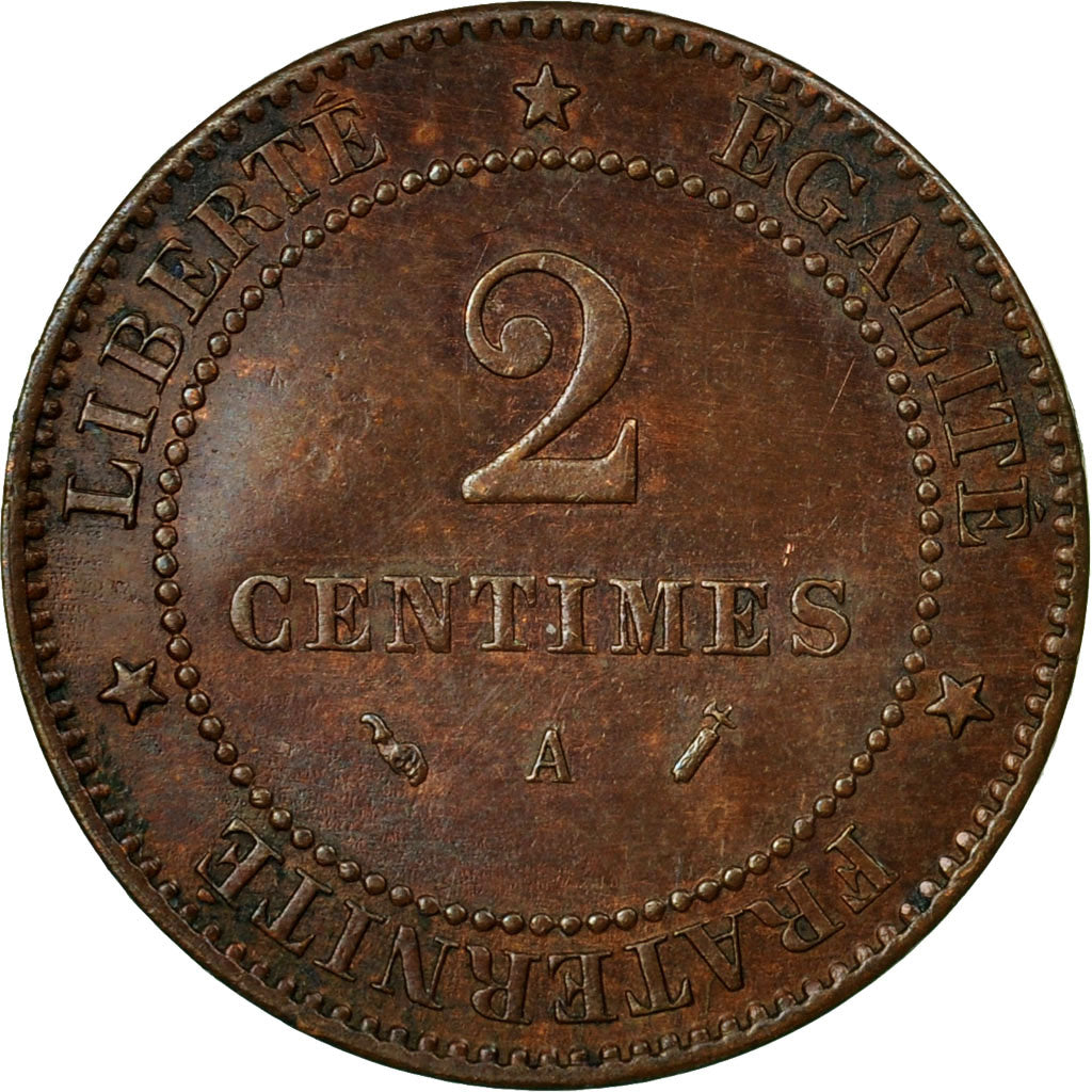 Coin, France, Cérès, 2 Centimes, 1891, Paris, AU(50-53), Bronze, KM:827.1