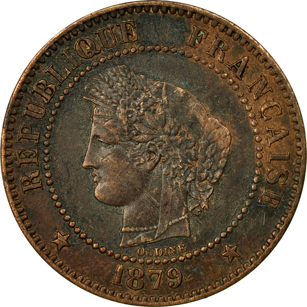 Coin, France, Cérès, 2 Centimes, 1879, Paris, AU(50-53), Bronze, KM:827.1