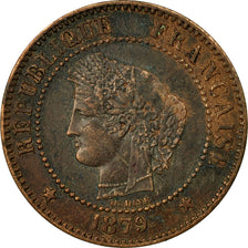 Coin, France, Cérès, 2 Centimes, 1879, Paris, AU(50-53), Bronze, KM:827.1