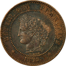 Moneda, Francia, Cérès, 2 Centimes, 1879, Paris, MBC+, Bronce, KM:827.1