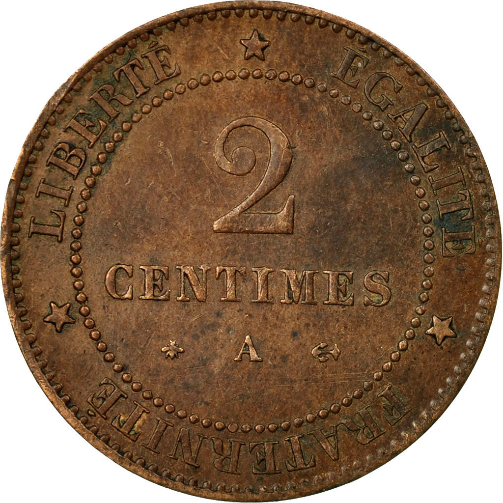 Coin, France, Cérès, 2 Centimes, 1879, Paris, AU(50-53), Bronze, KM:827.1