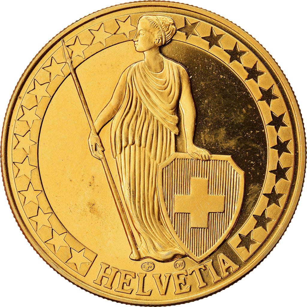 Switzerland, Medal, Le Lac des Dix, MS(64), Copper-Nickel Gilt