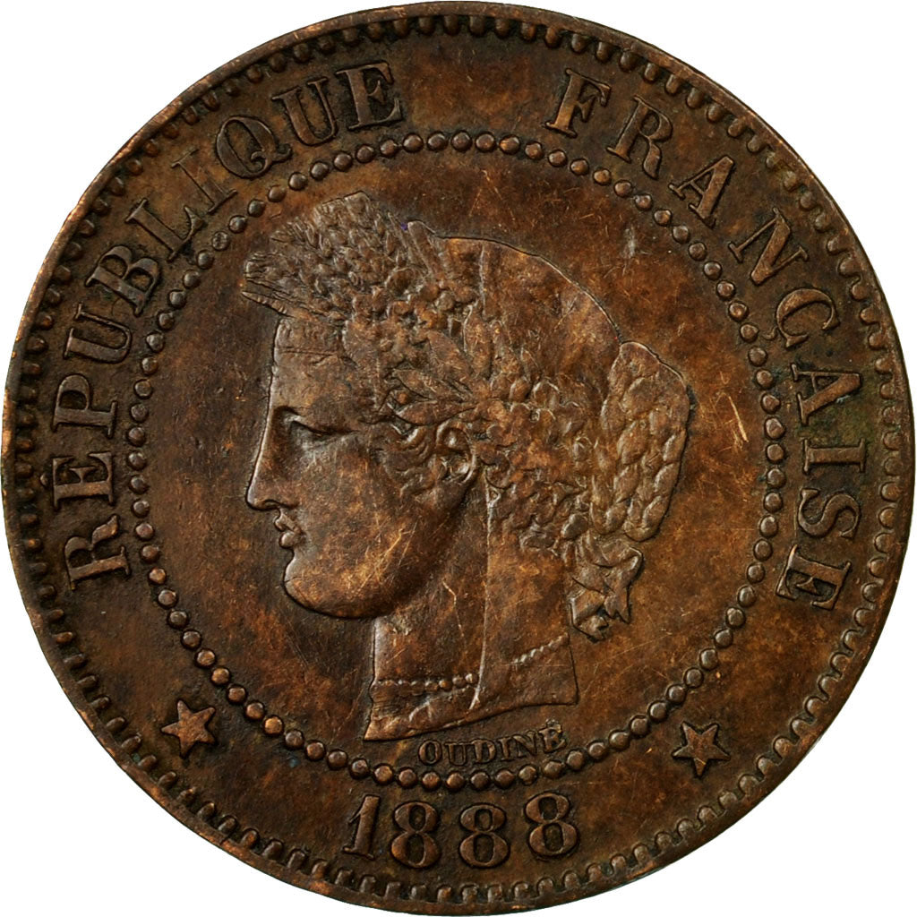 Coin, France, Cérès, 2 Centimes, 1888, Paris, EF(40-45), Bronze, KM:827.1
