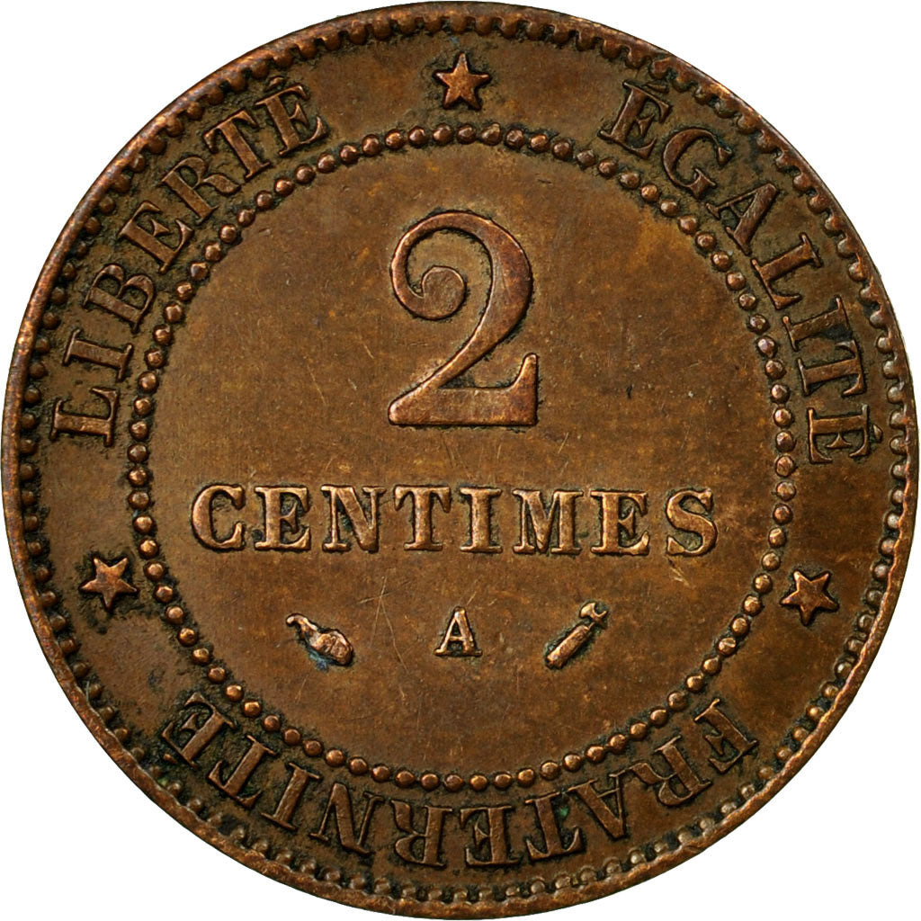 Coin, France, Cérès, 2 Centimes, 1889, Paris, EF(40-45), Bronze, KM:827.1