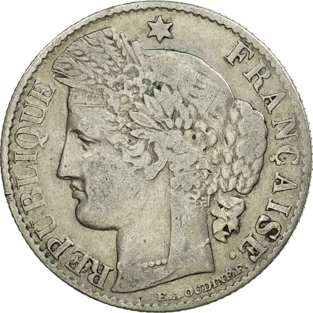Monnaie, France, Cérès, 50 Centimes, 1888,Paris,TB+,Argent,Gadoury:419a,KM 834.1