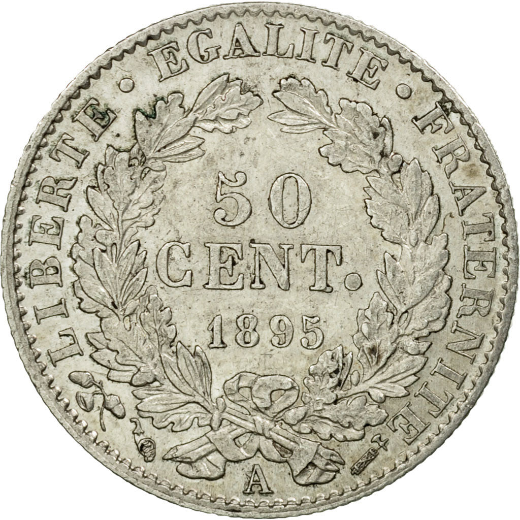 Coin, France, Cérès, 50 Centimes, 1895, Paris, AU(55-58), Silver, KM:834.1