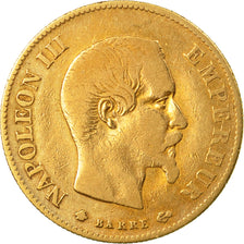 Coin, France, Napoleon III,10 Francs, 1860, Strasbourg, Gold, VF(30-35),KM 784.4