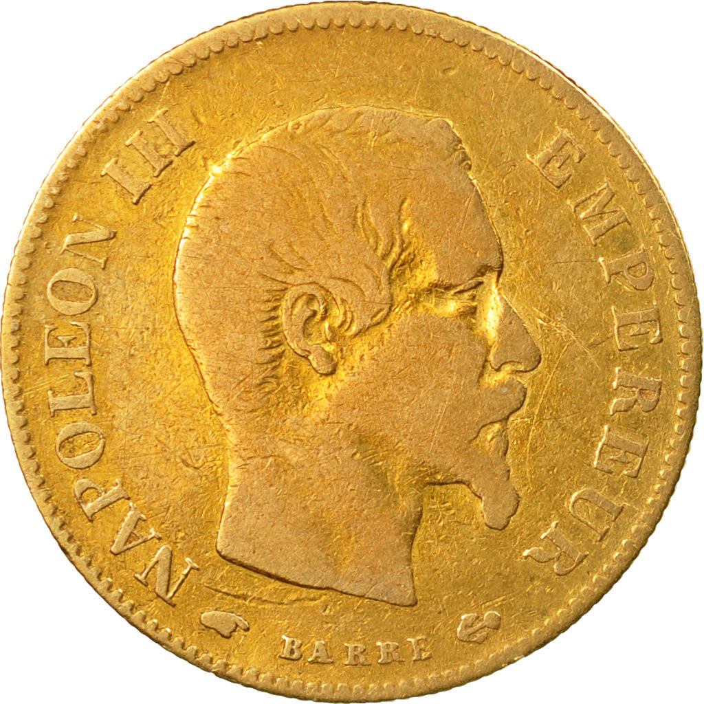 Coin, France, Napoleon III, 10 Francs, 1860, Paris, Gold, VF(30-35),KM 784.3
