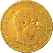 Coin, France, Napoleon III, 10 Francs, 1860, Paris, Gold, VF(30-35),KM 784.3