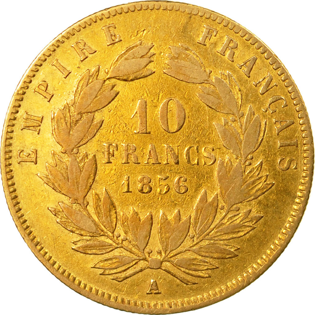 Monnaie, France, Napoleon III, 10 Francs, 1856, Paris, TB+, Or,KM 784.3,Gad 1014