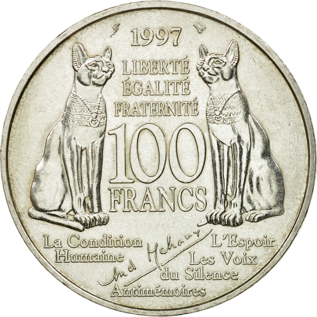 Münze, Frankreich, André Malraux, 100 Francs, 1997, SS+, Silber, KM:1188