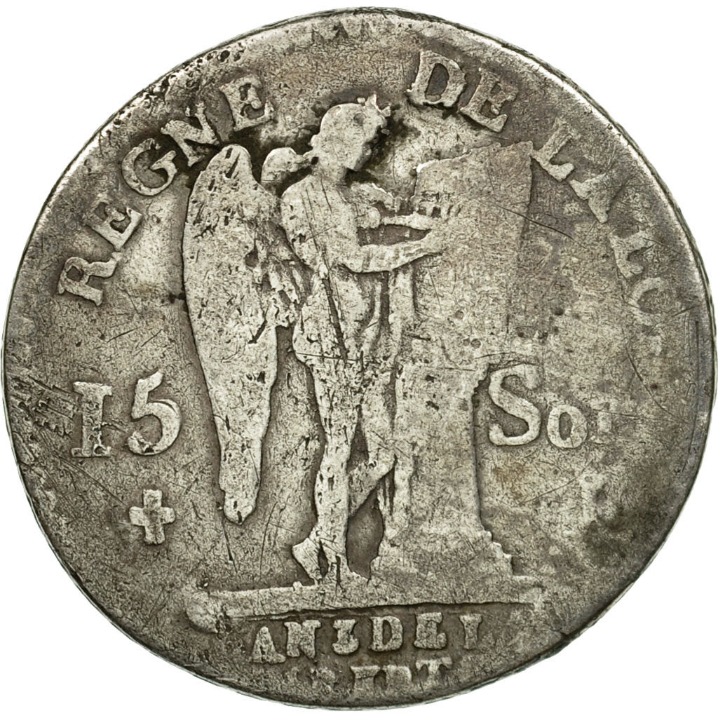 Monnaie, France, 15 sols françois,1791, Limoges, TB, Argent, KM 604.5, Gad 36