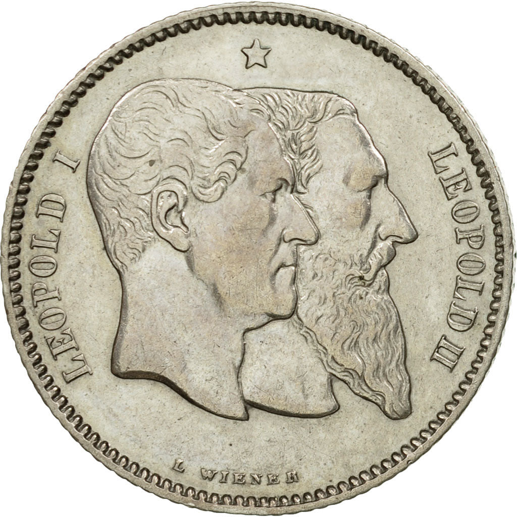 Coin, Belgium, Leopold II, Franc, 1880, AU(55-58), Silver, KM:38