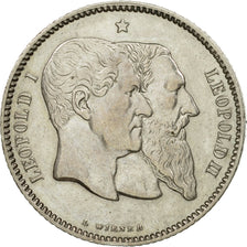 Coin, Belgium, Leopold II, Franc, 1880, AU(55-58), Silver, KM:38