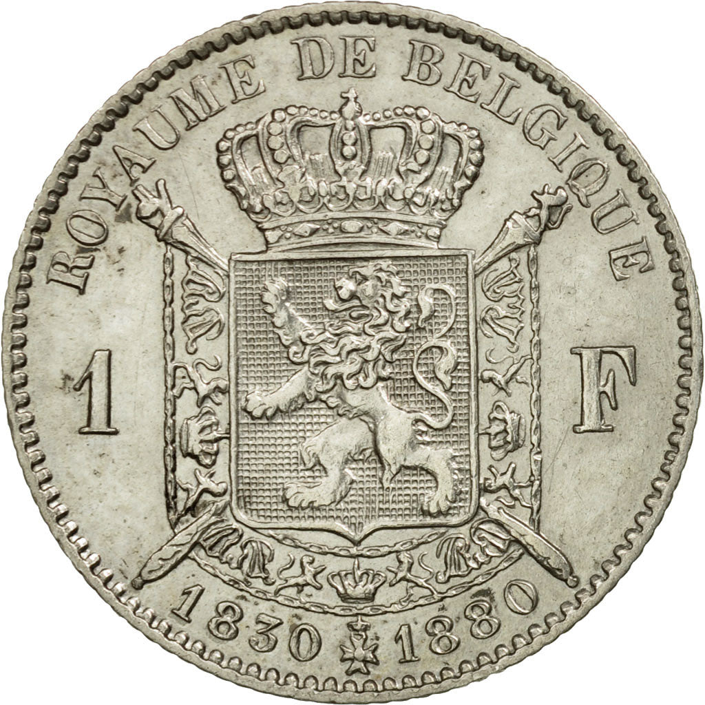 Coin, Belgium, Leopold II, Franc, 1880, AU(55-58), Silver, KM:38
