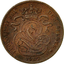 Coin, Belgium, Leopold II, Centime, 1907, AU(55-58), Copper, KM:33.1