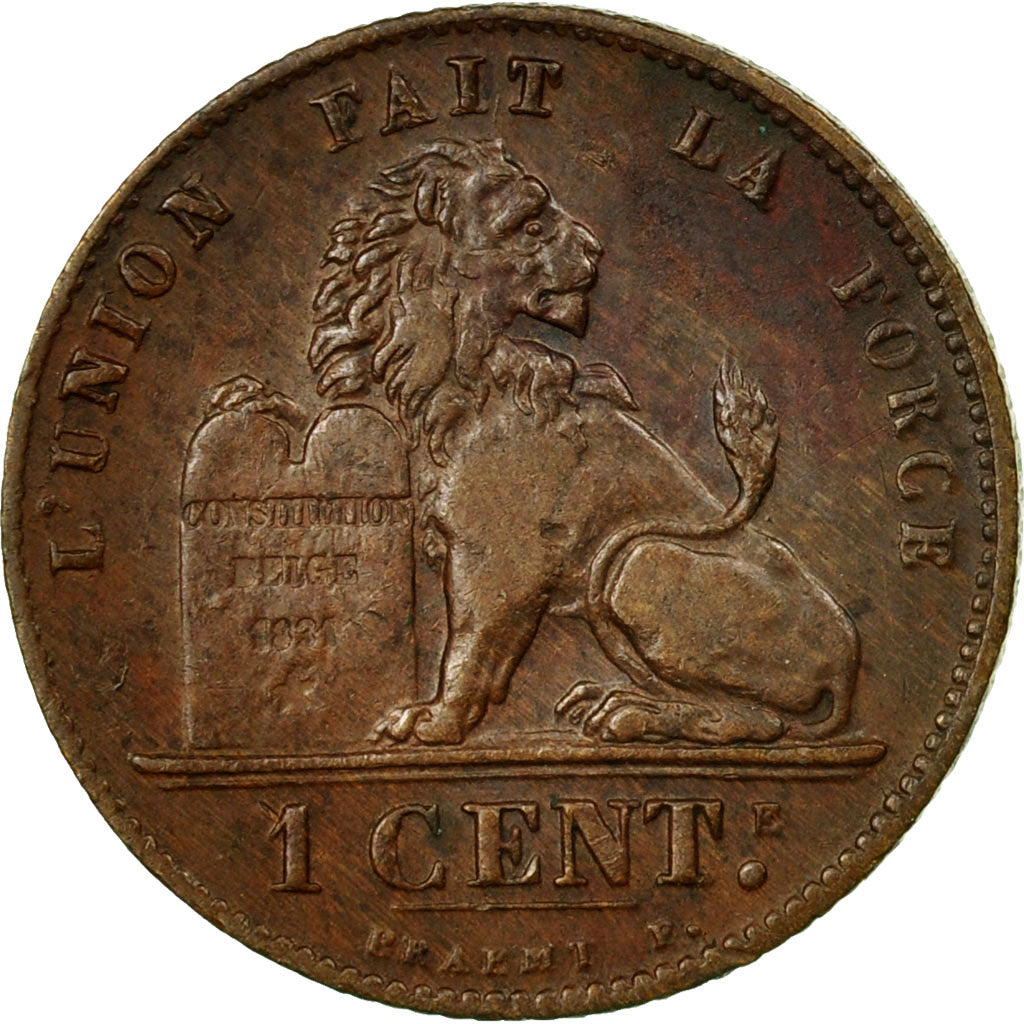 Coin, Belgium, Leopold II, Centime, 1907, AU(55-58), Copper, KM:33.1