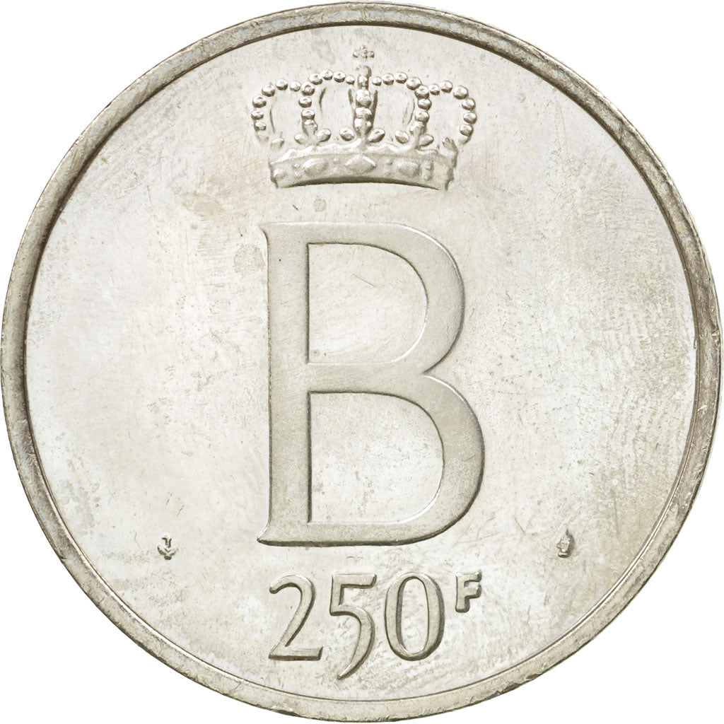 Coin, Belgium, 250 Francs, 250 Frank, 1976, Brussels, AU(55-58), Silver,KM 158.1