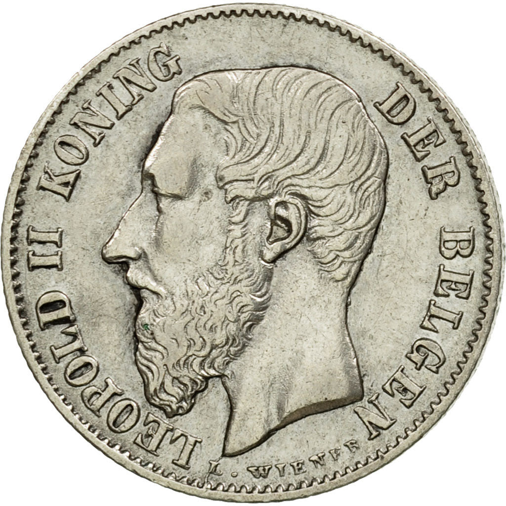 Munten, België, Leopold II, 50 Centimes, 1898, ZF+, Zilver, KM:27