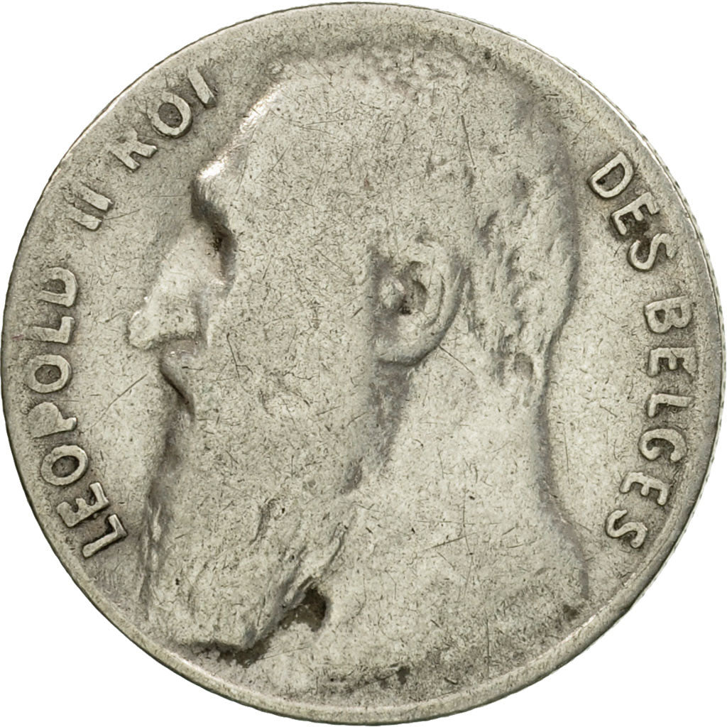 Münze, Belgien, Léopold II, 50 Centimes, 1901, S+, Silber, KM:50