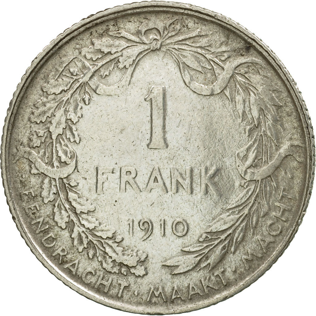 Coin, Belgium, Albert I, Franc, 1910, EF(40-45), Silver, KM:73.1