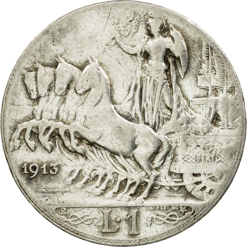 Moneta, Italia, Vittorio Emanuele III, Lira, 1913, Rome, BB, Argento, KM:45