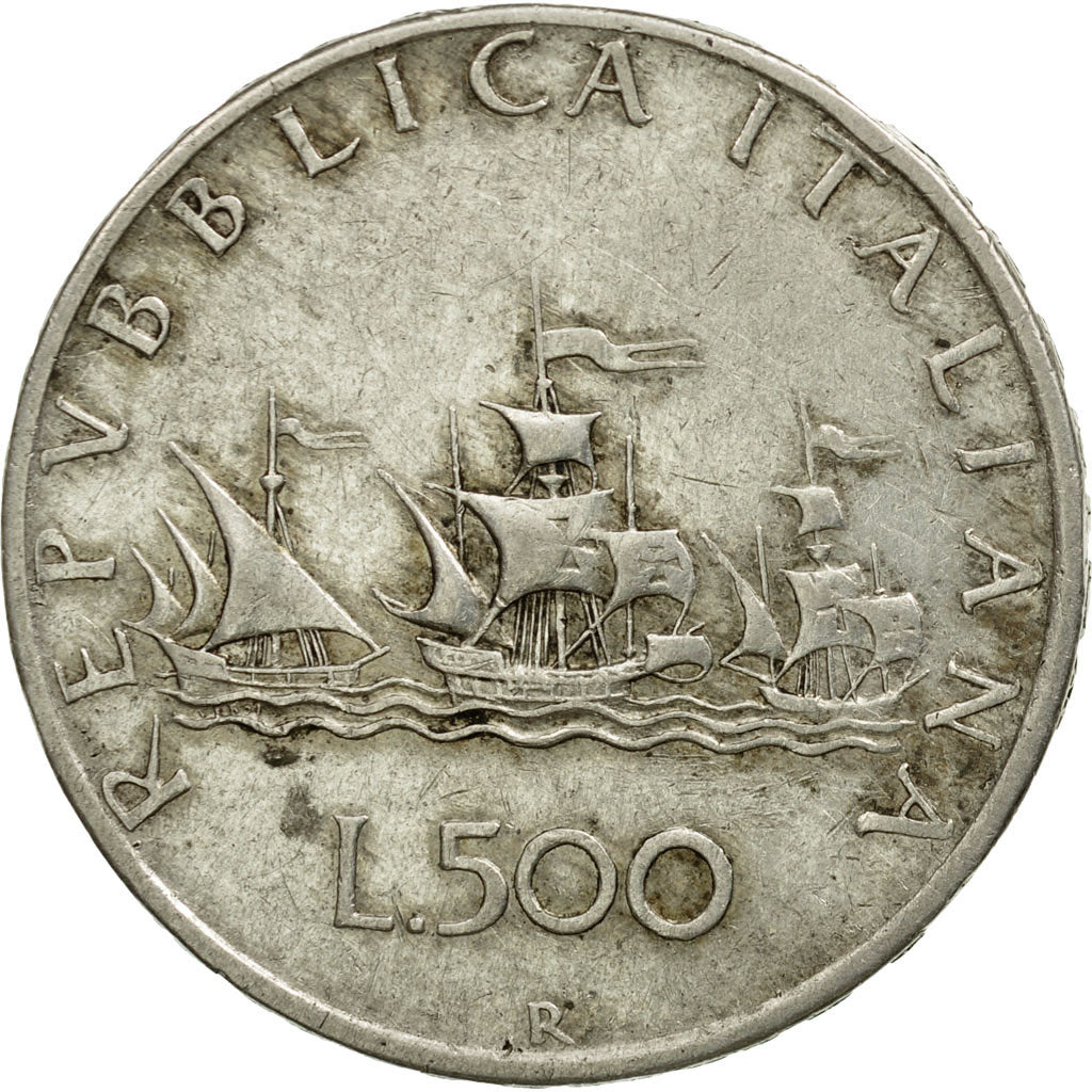 Coin, Italy, 500 Lire, 1959, Rome, EF(40-45), Silver, KM:98