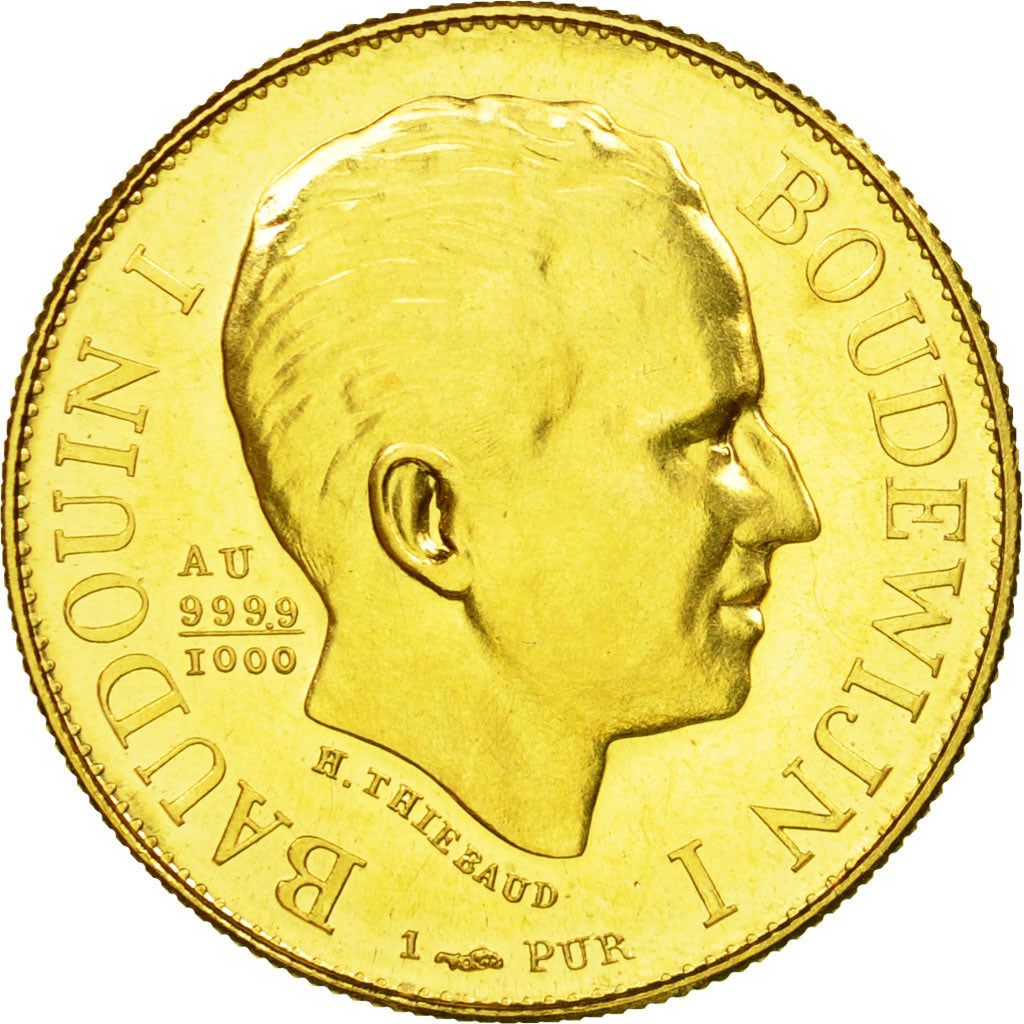 Belgium, Medal, Baudouin I, 1980, MS(60-62), Gold