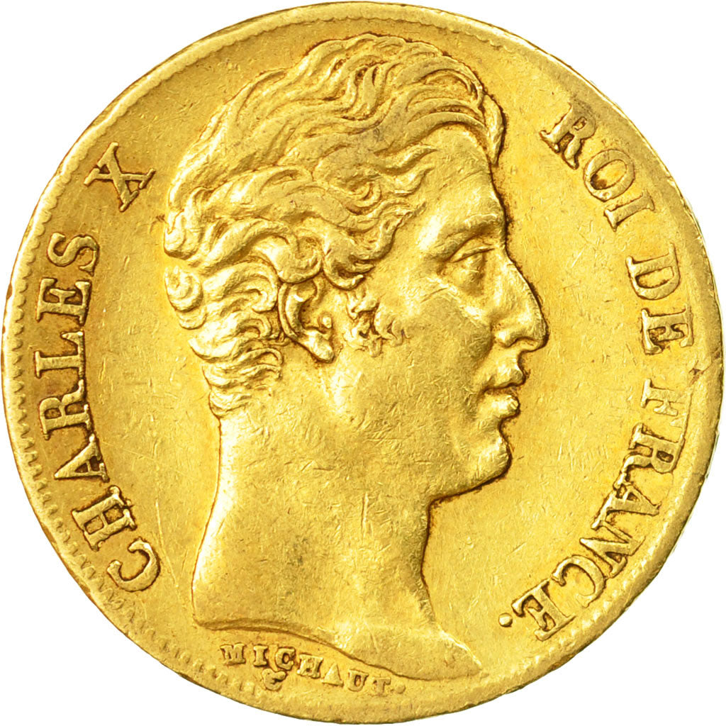 Moneda, Francia, Charles X, 20 Francs, 1830, Lille, MBC, Oro, KM:726.4