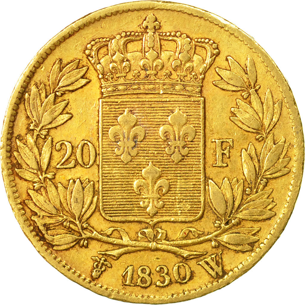 Moneda, Francia, Charles X, 20 Francs, 1830, Lille, MBC, Oro, KM:726.4