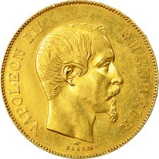Moneda, Francia, Napoleon III, 50 Francs, 1855, Paris, MBC+, Oro, KM 785.1
