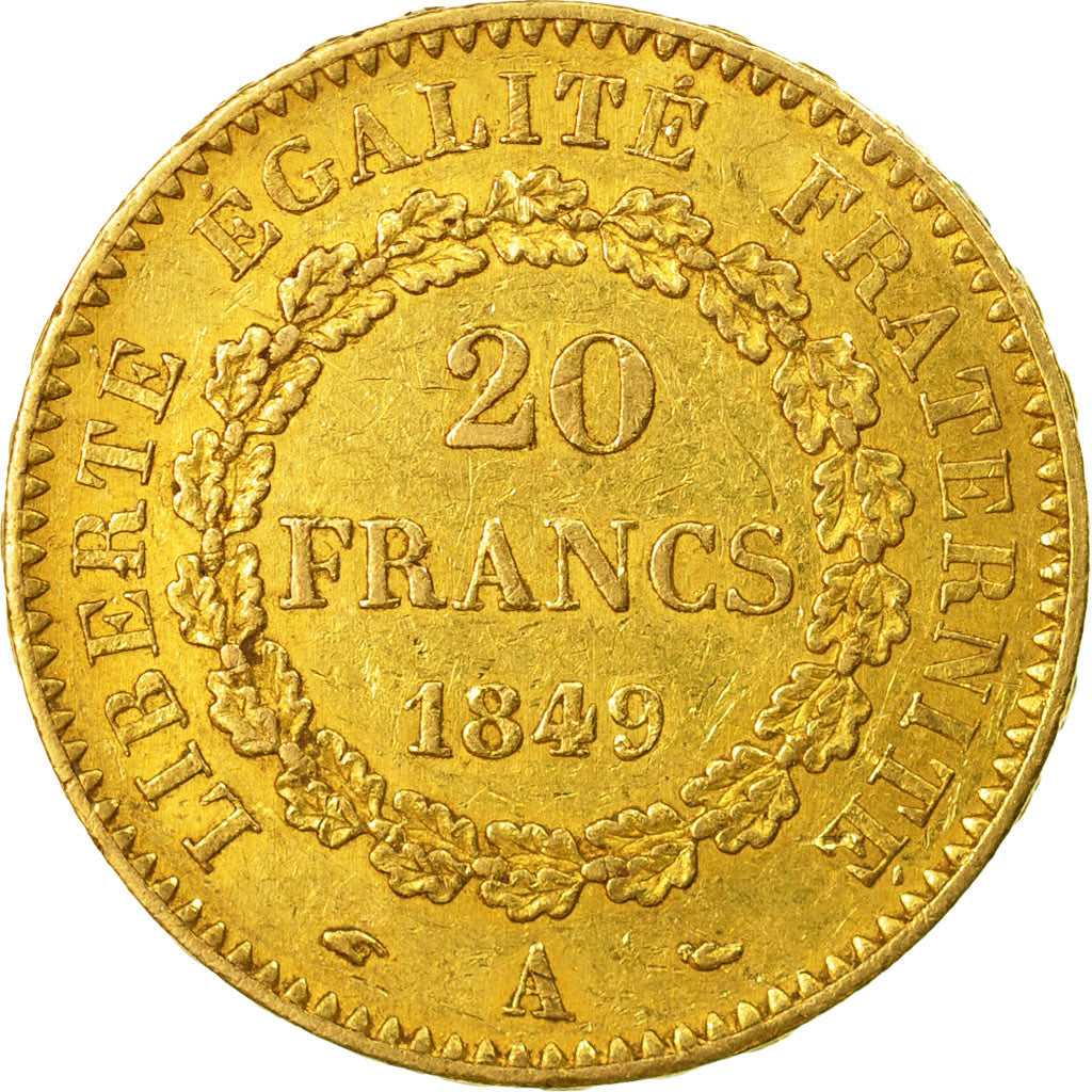 Münze, Frankreich, Génie, 20 Francs, 1849, Paris, SS, Gold, KM:757